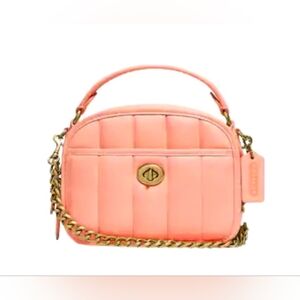 COACH NEW LUNCHBOX TOP HANDLE LEATHER QUILTING (C4678) PEACH GORGEOUS